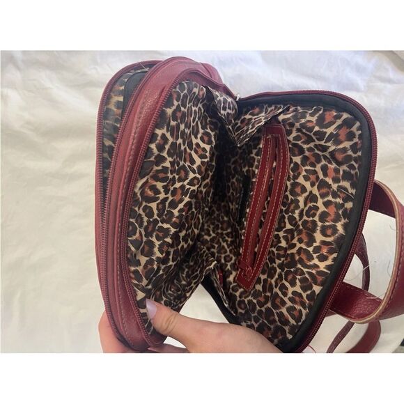 VTG Wilson Leather Mini Backpack Purse 10x9x4” Handbag Red - Picture 10 of 14